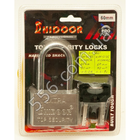 Замок навісний HIDOOR EXTRA (довга дужка) (60 mm) (12 шт. в уп.)