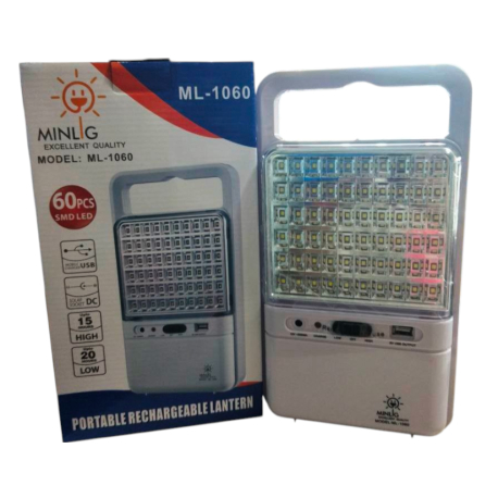 Ліхтар акумуляторний,2 режими,60 LED (10шт.ящ)