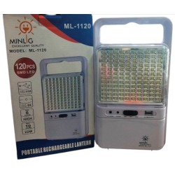 Фонарь аккумуляторный,2 режима,120 LED (10шт.ящ)